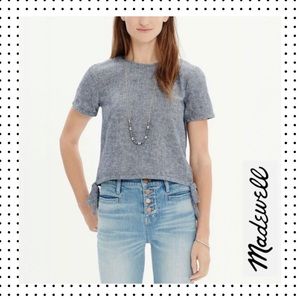 Madewell - Chambray Side-Tie Crop Top M